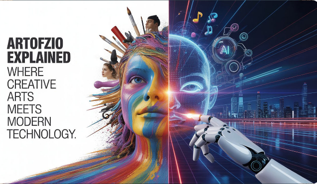 Artofzio AI-powered creative platform showing digital art tools, design workspace, and brand memory features