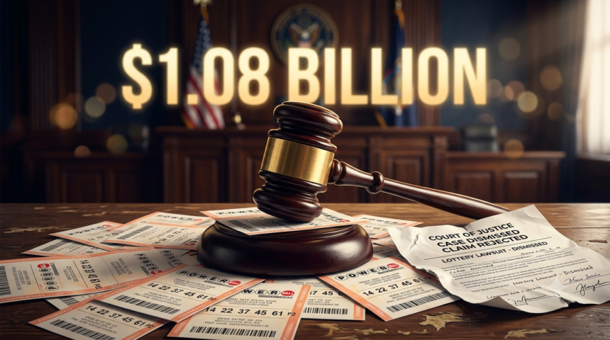 Stacy Tru $1.08 billion claim lawsuit gavel and Powerball lottery tickets