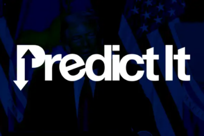 Illustration of a predictit calculator showing share price, fee deductions, and net profit for a political prediction market trade